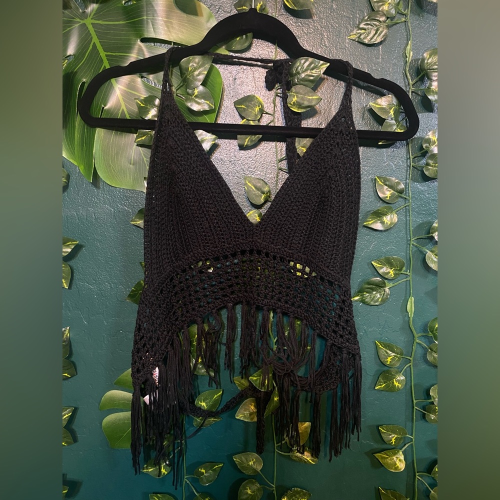 Fashion nova crochet fringe top bralette